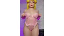 Holly Wolf Princess Peach Topless Cosplay Video